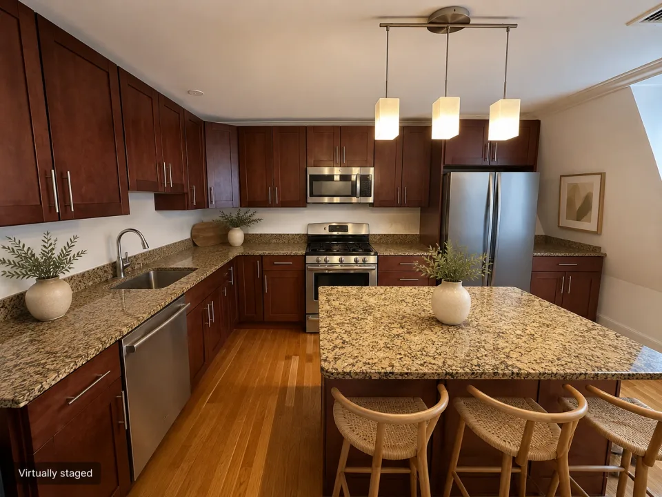 Kitchen with island